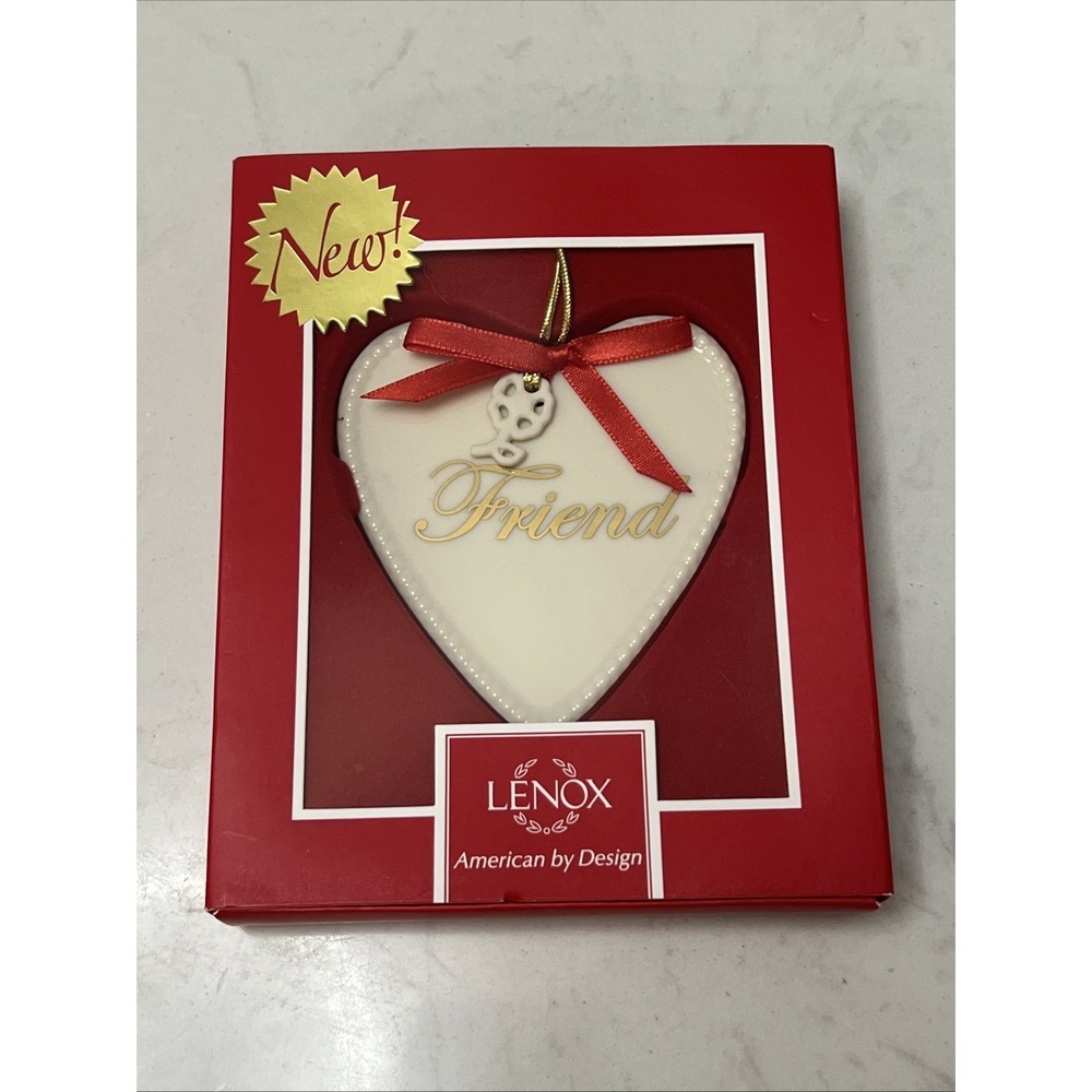 Lenox Christmas Ornament Heart Flower Dangle Friendship Gift Holiday Decor NIB